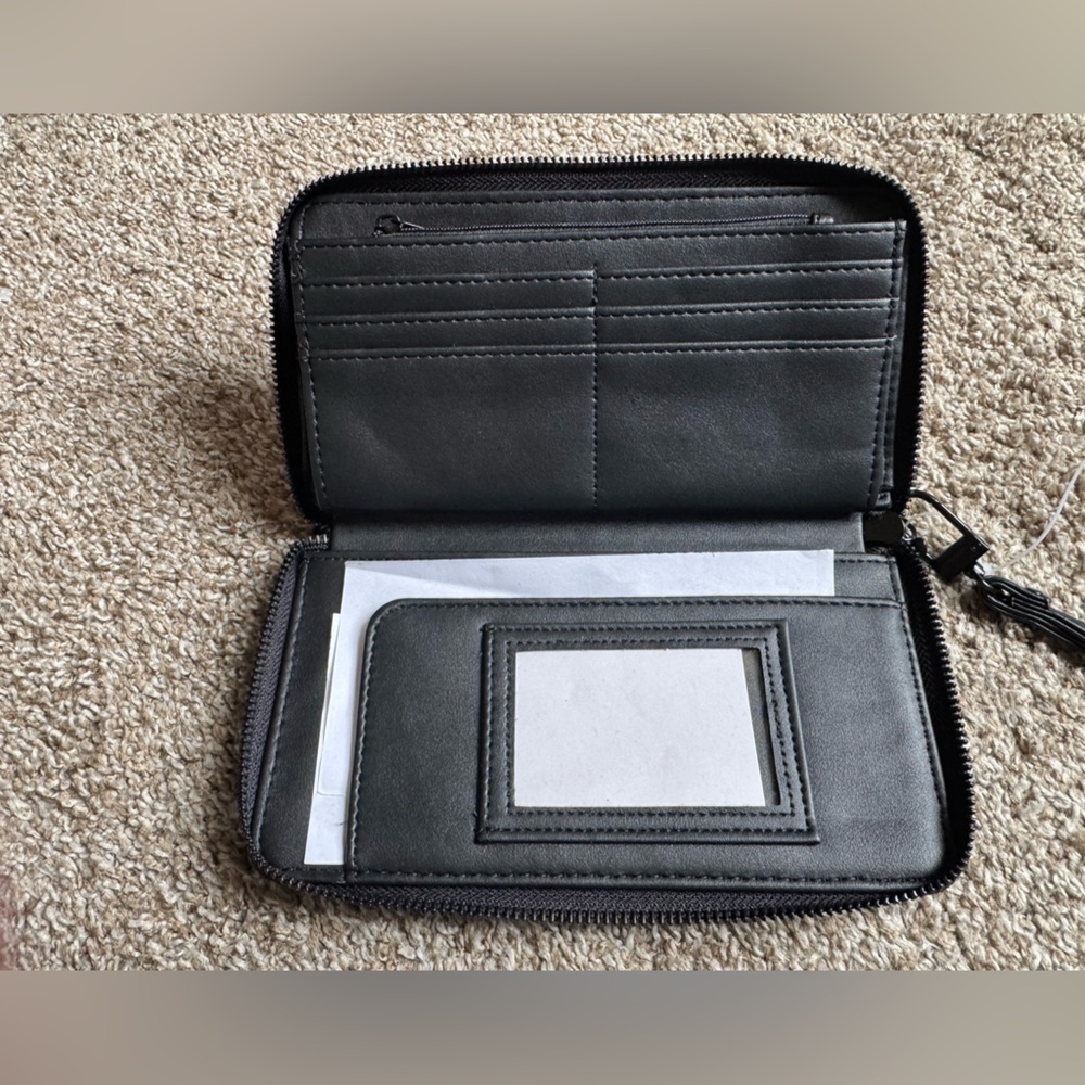 Betsey Johnson Black, White and Gold Tweed Houndstooth Wallet / Wristlet NWOT - Picture 6 of 7